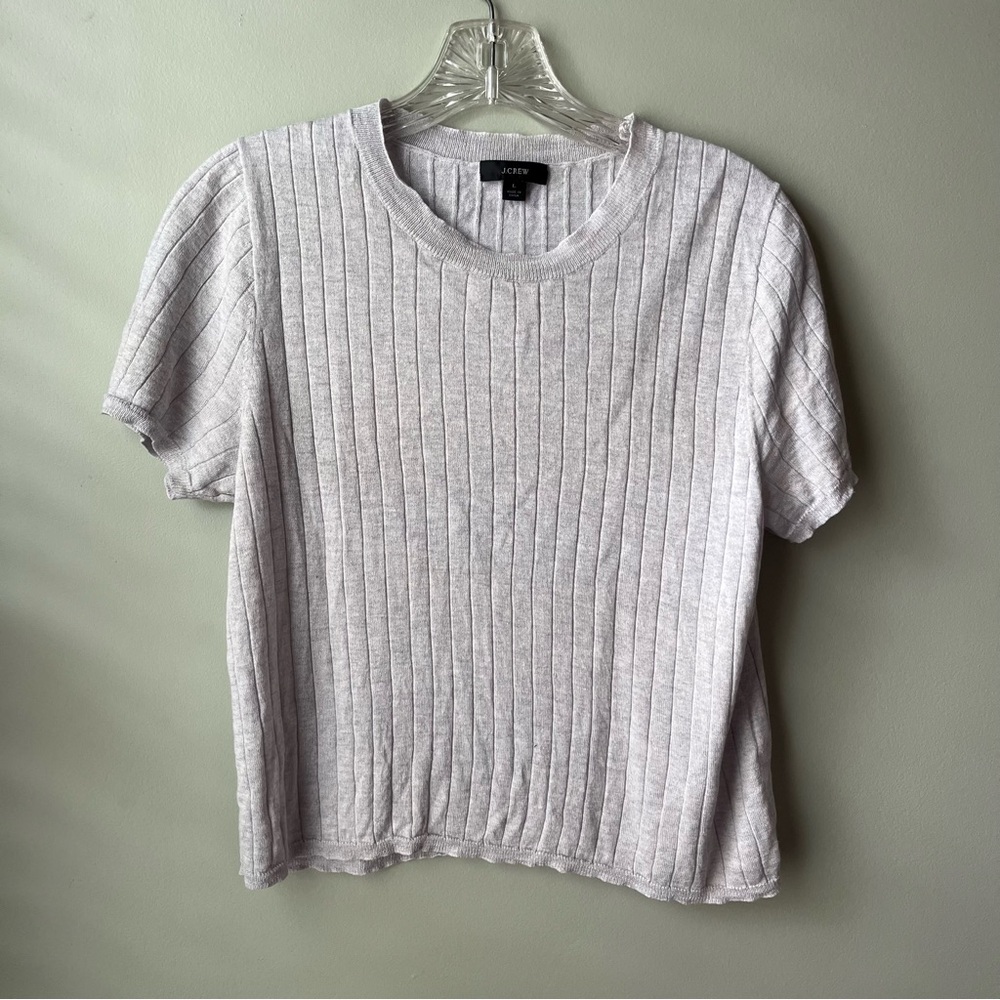 Elegant J.Crew silk cashmere blend gray short sleeve top